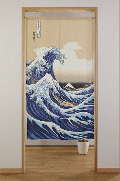 MADE IN JAPAN | Hokusai's The Great Wave 85x50cm Noren/ Door Curtain