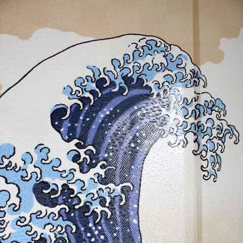 MADE IN JAPAN | Hokusai's The Great Wave 85x50cm Noren/ Door Curtain