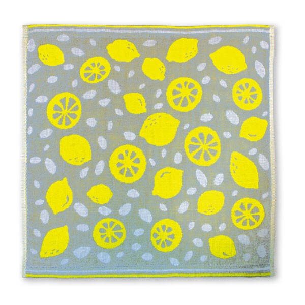 GIN NO FUKIN Ag+ Imabari Towel Grey Lemon Dishcloth, 34x34cm