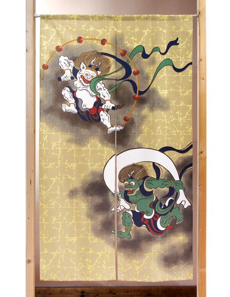 Fujin & Raijin (Wind God & Thunder God) 85x150cm Noren Curtain