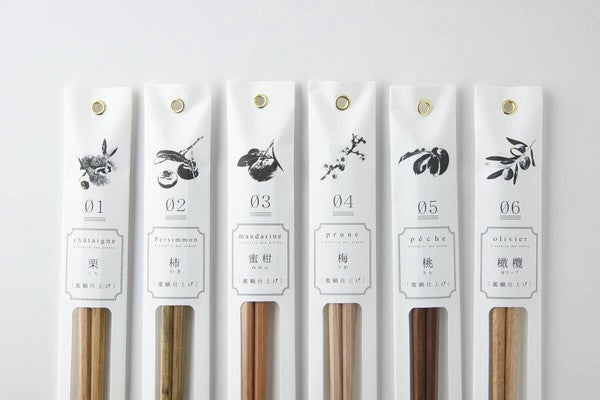 TETOCA Beeswax Fruit Wood Chopsticks (6 Variation of Trees)