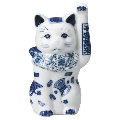 Blue Dyeing/ Aoi Sometsuke White Ceramics 13cm Maneki Neko (4 Styles)