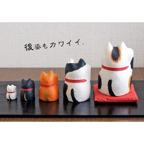 Matryoshka Style Washi Paper Maneki Neko - Set of 5 Sizes (4 Colors)