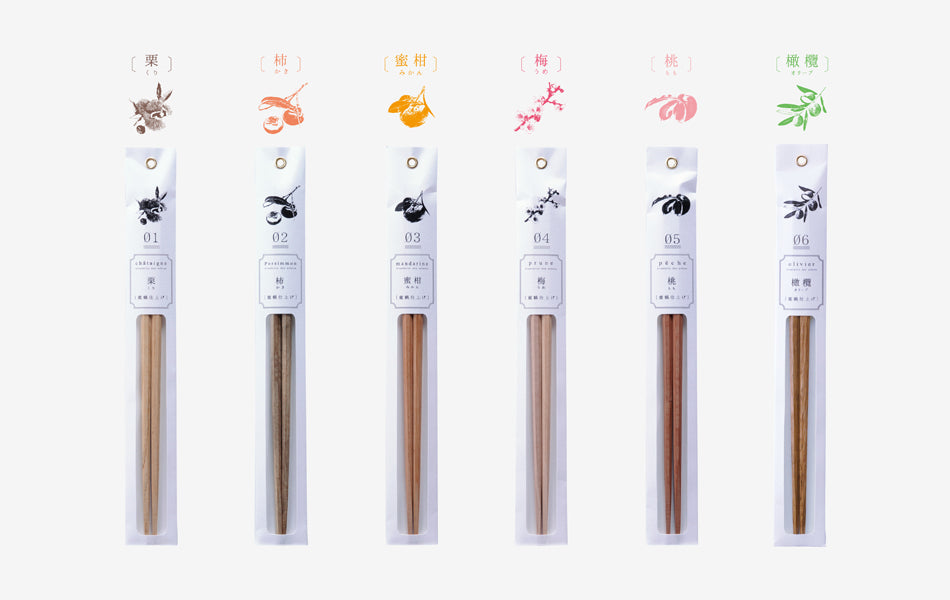 TETOCA Beeswax Fruit Wood Chopsticks (6 Variation of Trees)