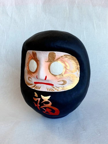 Daruma Doll 16cm, with Eyes Stickers - Black