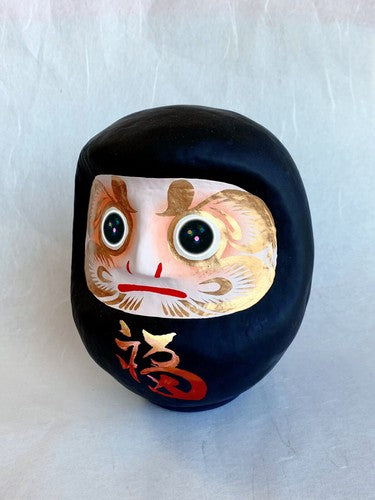 Daruma Doll 16cm, with Eyes Stickers - Black