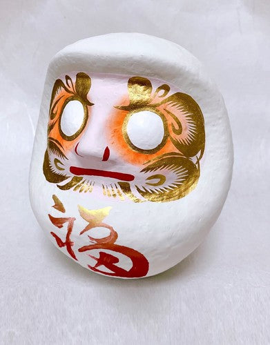 Daruma Doll 16cm, with Eyes Stickers - White