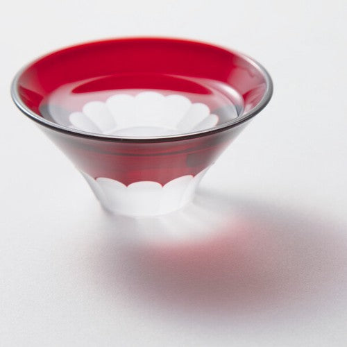 Fuji Edo Kiriko Sake Cup - Red