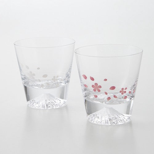 MARUMO TAKAGI Sakura x Fuji Color-changing Rock Glass, 270ml