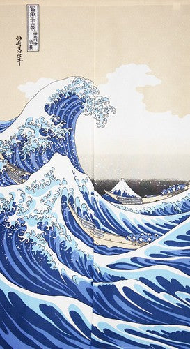 The Great Wave by Hokusai, Ukiyoe 85x150cm Noren Curtain