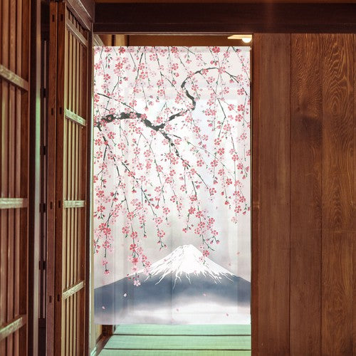 Blooming Sakura & Mount. Fuji in the Spring 85x150cm Noren Curtain