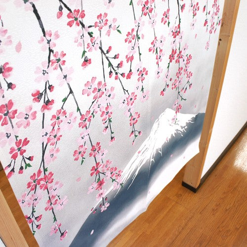 Blooming Sakura & Mount. Fuji in the Spring 85x150cm Noren Curtain