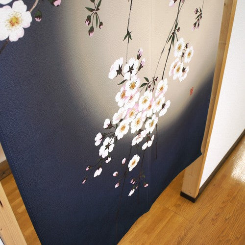 Night Sakura & Moonlight 85x150cm Noren Curtain