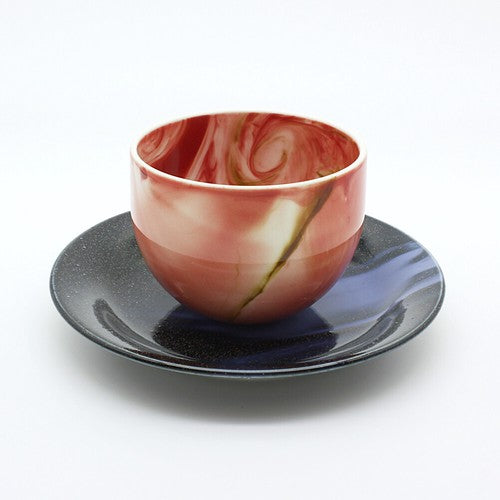 PLANET20 Mino Ware Cup & Sauce Plate - Mars (Red)