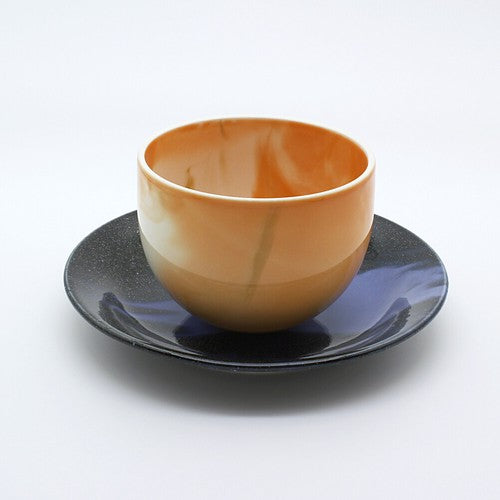 PLANET20 Mino Ware Cup & Sauce Plate - Jupiter (Orange)