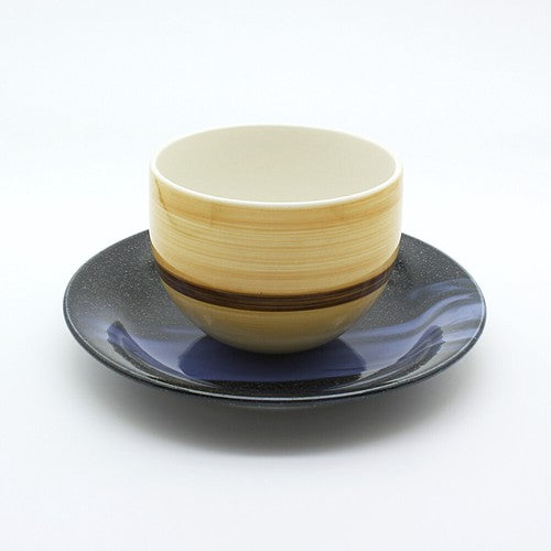 PLANET20 Mino Ware Cup & Sauce Plate - Saturn (Beige)