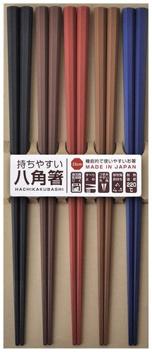 Easy Octagonal Colorful Chopsticks - Set of 5 Pairs