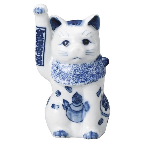 Blue Dyeing/ Aoi Sometsuke White Ceramics 13cm Maneki Neko (4 Styles)